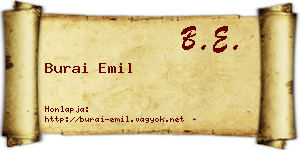 Burai Emil névjegykártya